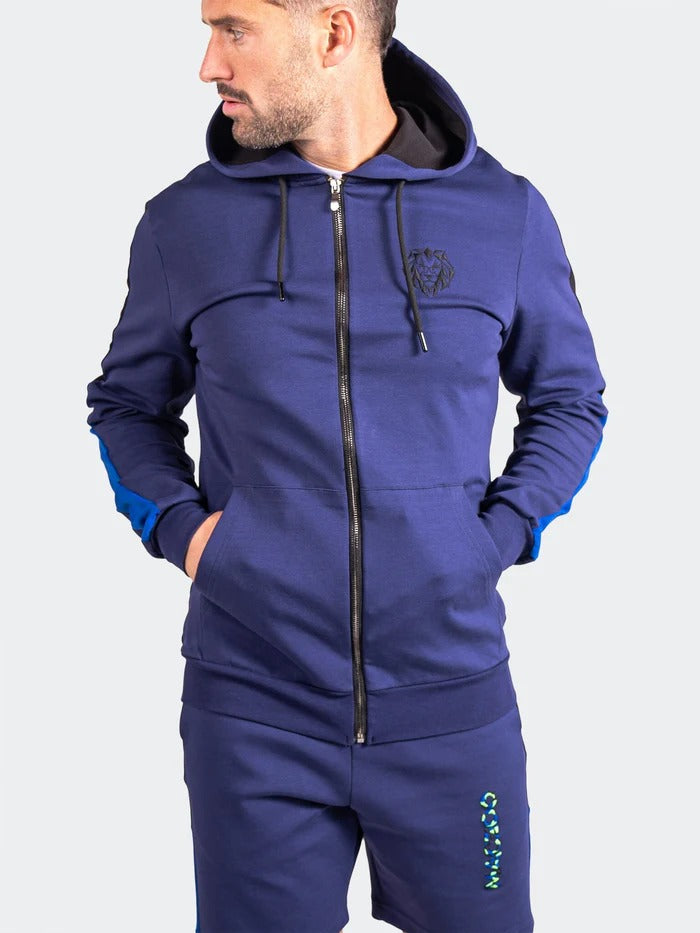 Maceoo Stretch Athletic Wear | Hoodie ResistanceEmb Blue