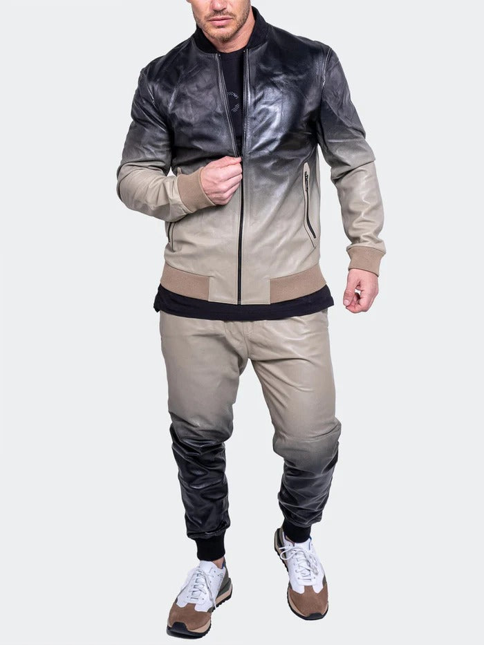 Maceoo Jacket | Leather Resistance1028 Grey