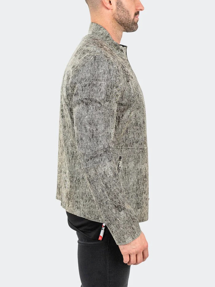Maceoo Jacket | Leather ReverseGranite Grey