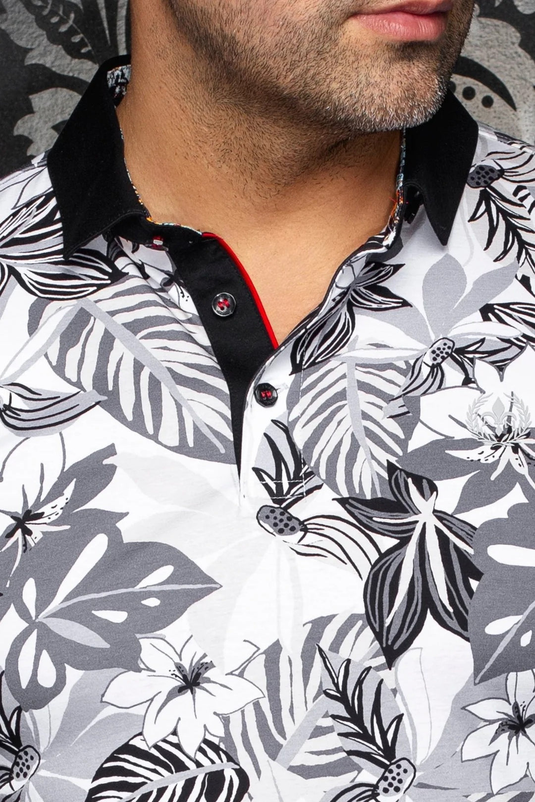 Au Noir Stretch Short-Sleeve Polo | Farol Black