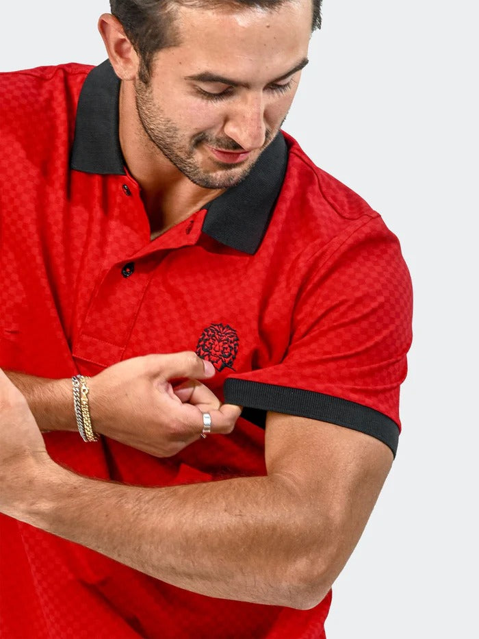 Maceoo Stretch Short-Sleeve Polos | Polo MozartSquareTip Red