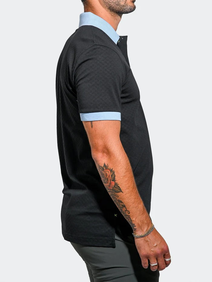 Maceoo Stretch Short-Sleeve Polos | Polo MozartSquareTip Black