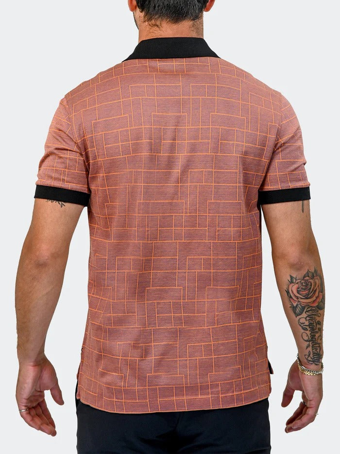 Maceoo Stretch Short-Sleeve Polos | Polo MozartLinesTip Orange