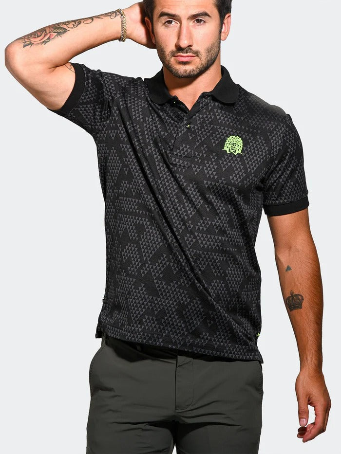Maceoo Stretch Short-Sleeve Polos | Polo MozartTriangleTip Black