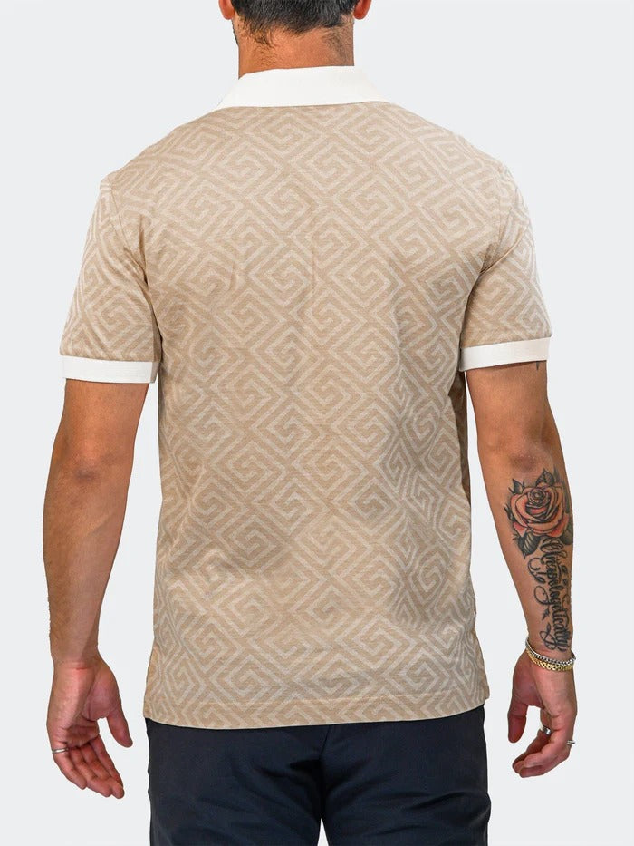 Maceoo Stretch Short-Sleeve Polos | Polo MozartDiagnolTip Peach