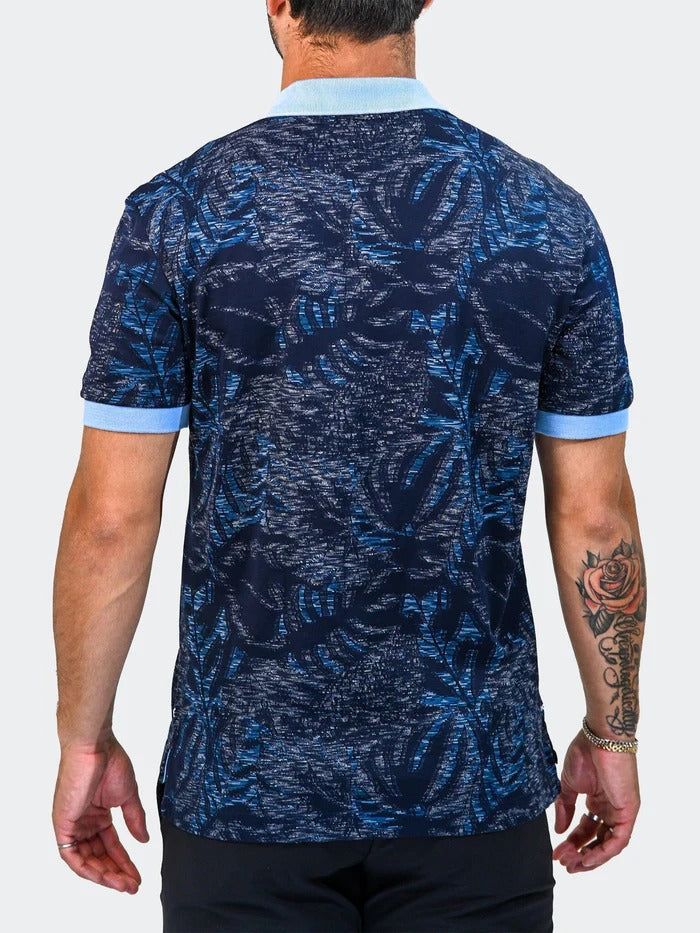 Maceoo Stretch Short-Sleeve Polos | Polo MozartMatrixTip Blue