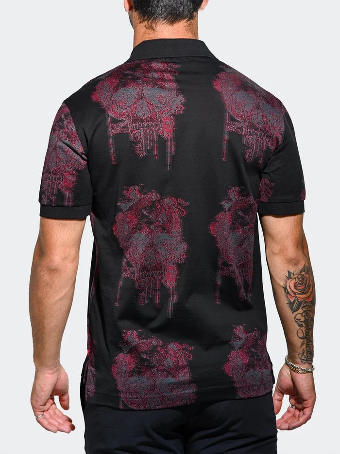 Maceoo Stretch Short-Sleeve Polos | Polo MozartSwirlTip Red