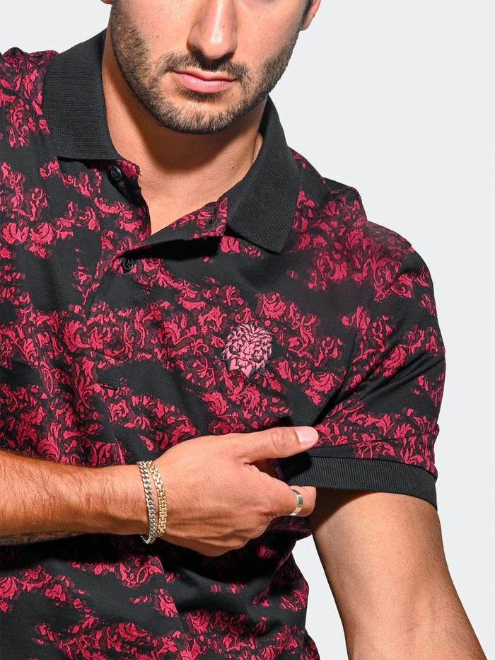 Maceoo Stretch Short-Sleeve Polos | Polo MozartLeafTip Red