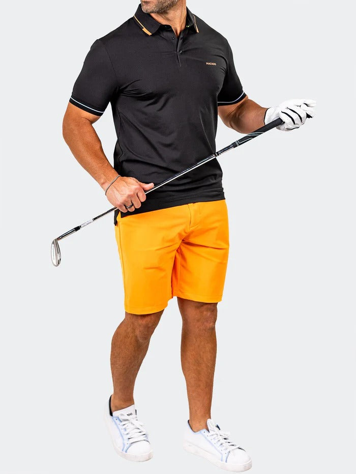 Maceoo Stretch Short-Sleeve Polos | Polo Knit Ascension0091 Black