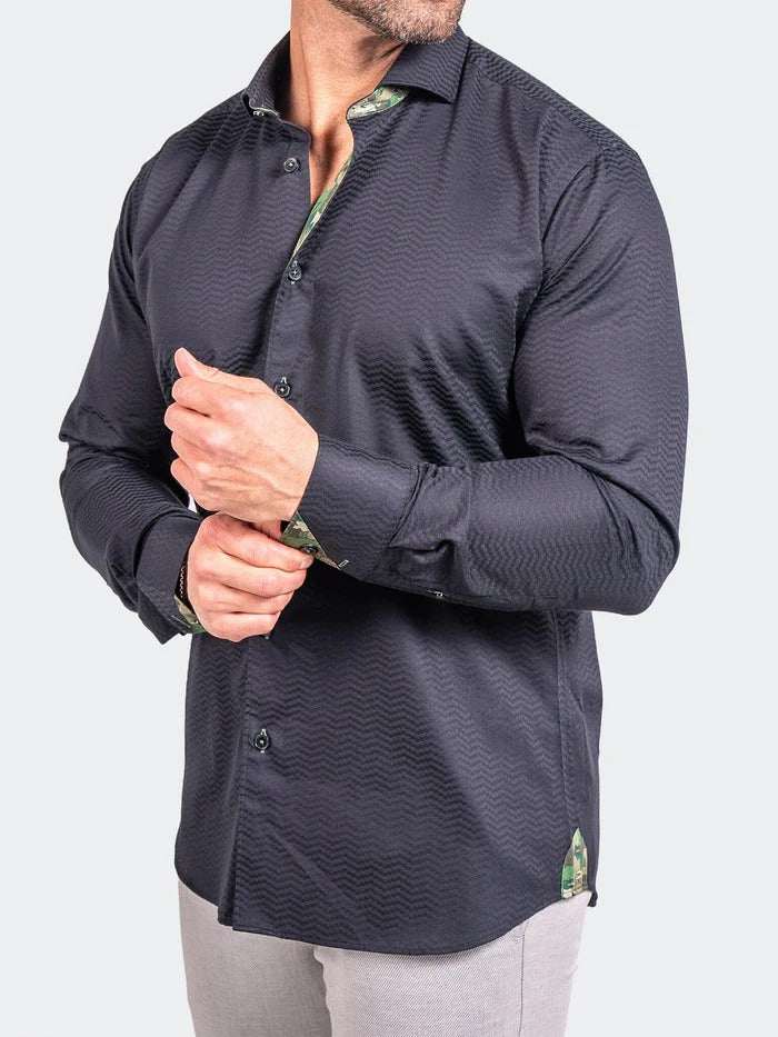 Maceoo Stretch Shirt | Eins Ascension0055 Black