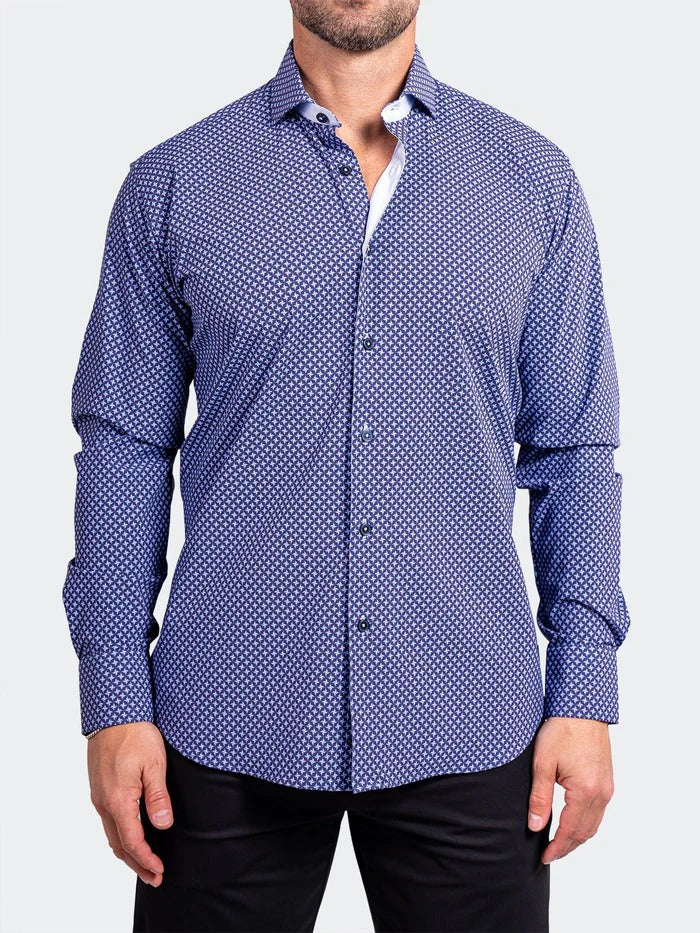 Maceoo Stretch Shirt | Eins Stretch Ascension3269 Blue