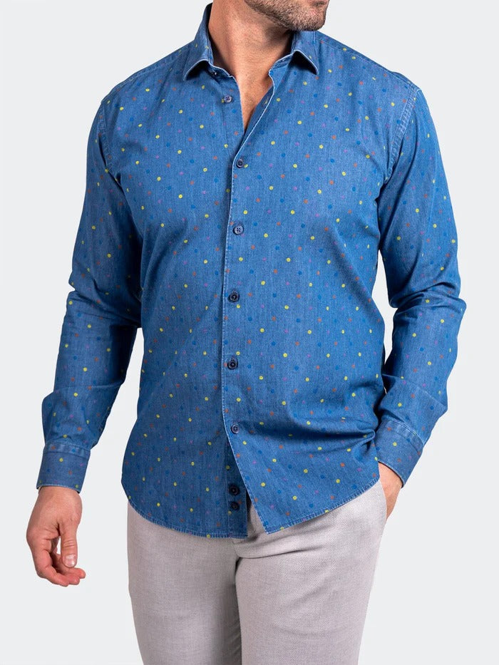 Maceoo Stretch Shirt | Engineered Ascension0092 Blue