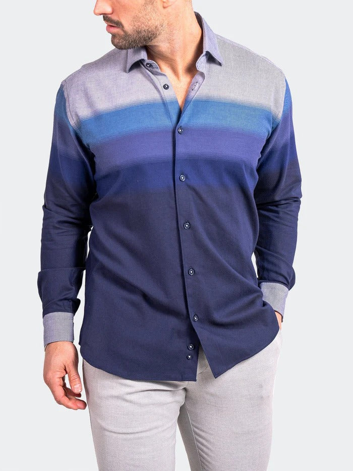 Maceoo Stretch Shirt | Fibonacci Ascension0024 Blue
