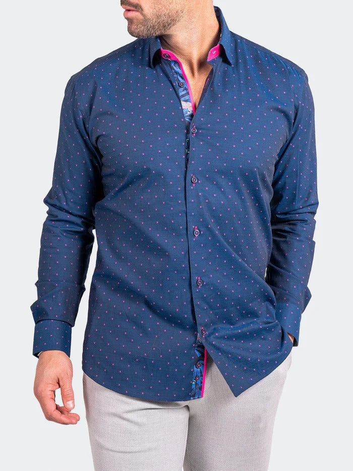 Maceoo Stretch Shirt | Fibonacci Ascension0068 Blue
