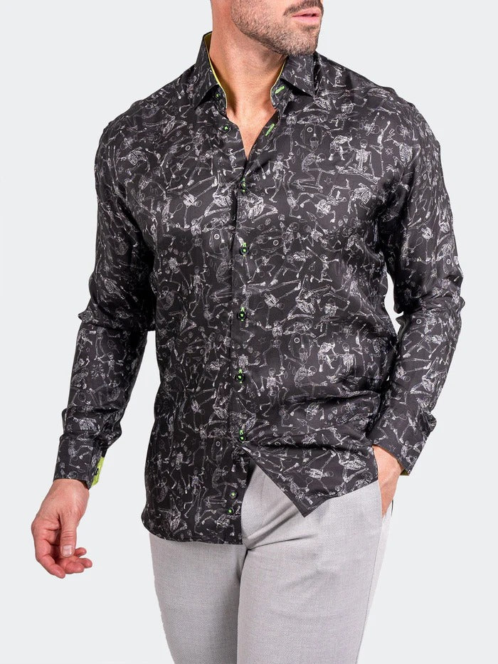 Maceoo Stretch Shirt | Fibonacci Ascension0208 Black