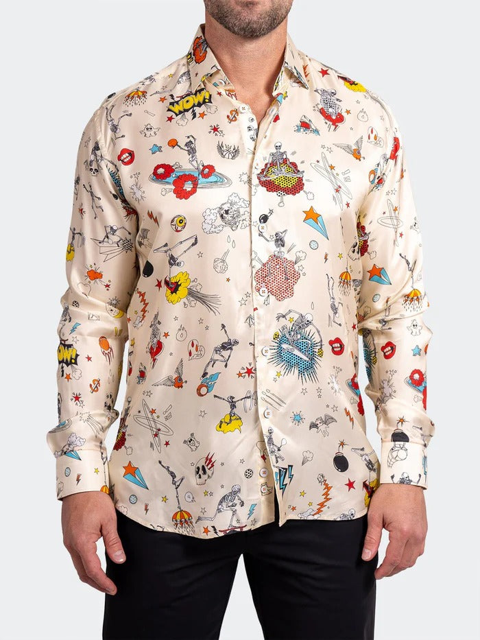 Maceoo Stretch Shirt | Fibonacci Ascension0209 White