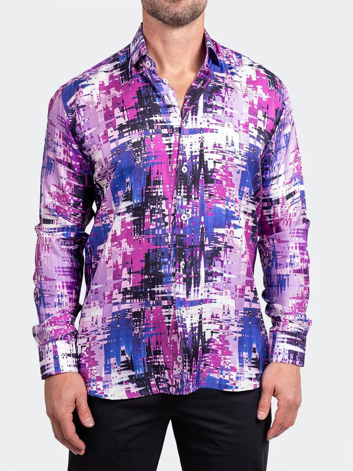 Maceoo Stretch Shirt | Fibonacci Ascension0223 Purple