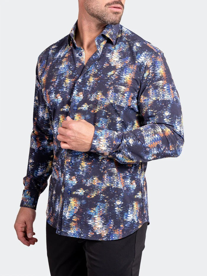 Maceoo Stretch Shirt | Fibonacci Stretch Ascension3241 Black