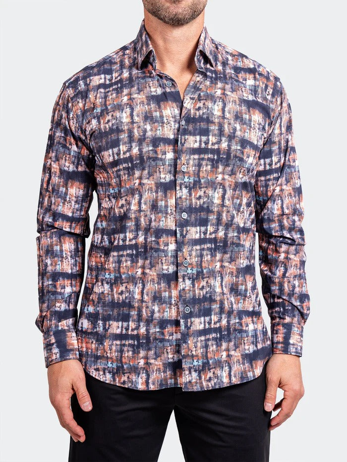 Maceoo Stretch Shirt | Fibonacci Stretch Ascension3249 Black