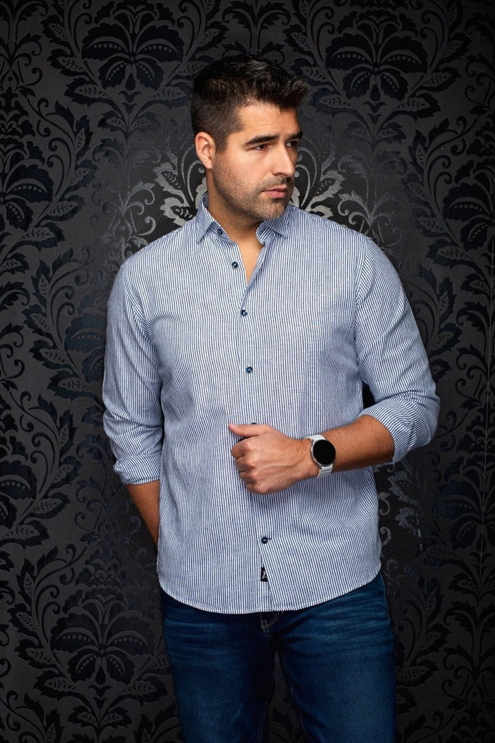 Au Noir Linen Shirt | Bernal Blue