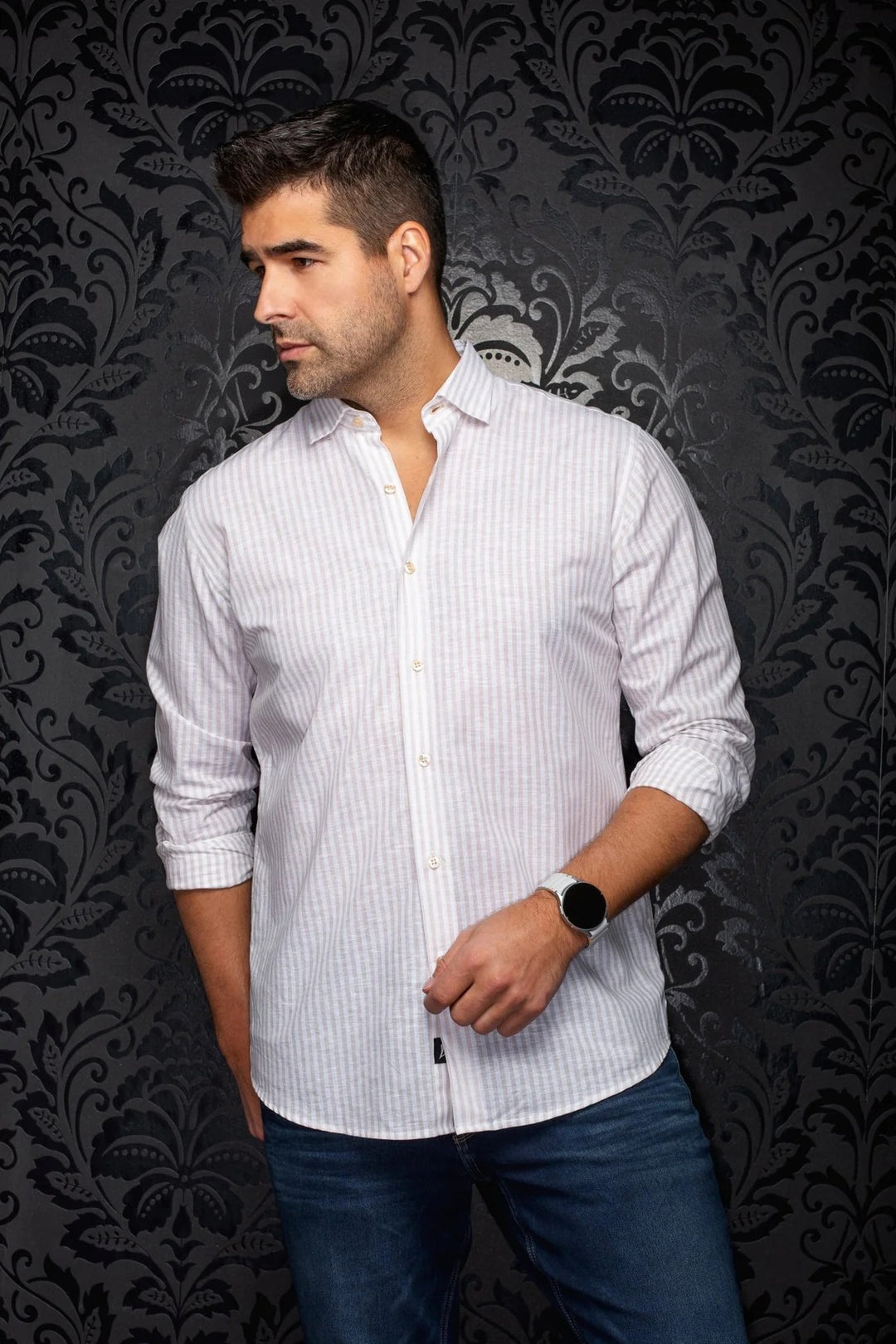 Au Noir Stretch Shirt | Mendelsohn Beige