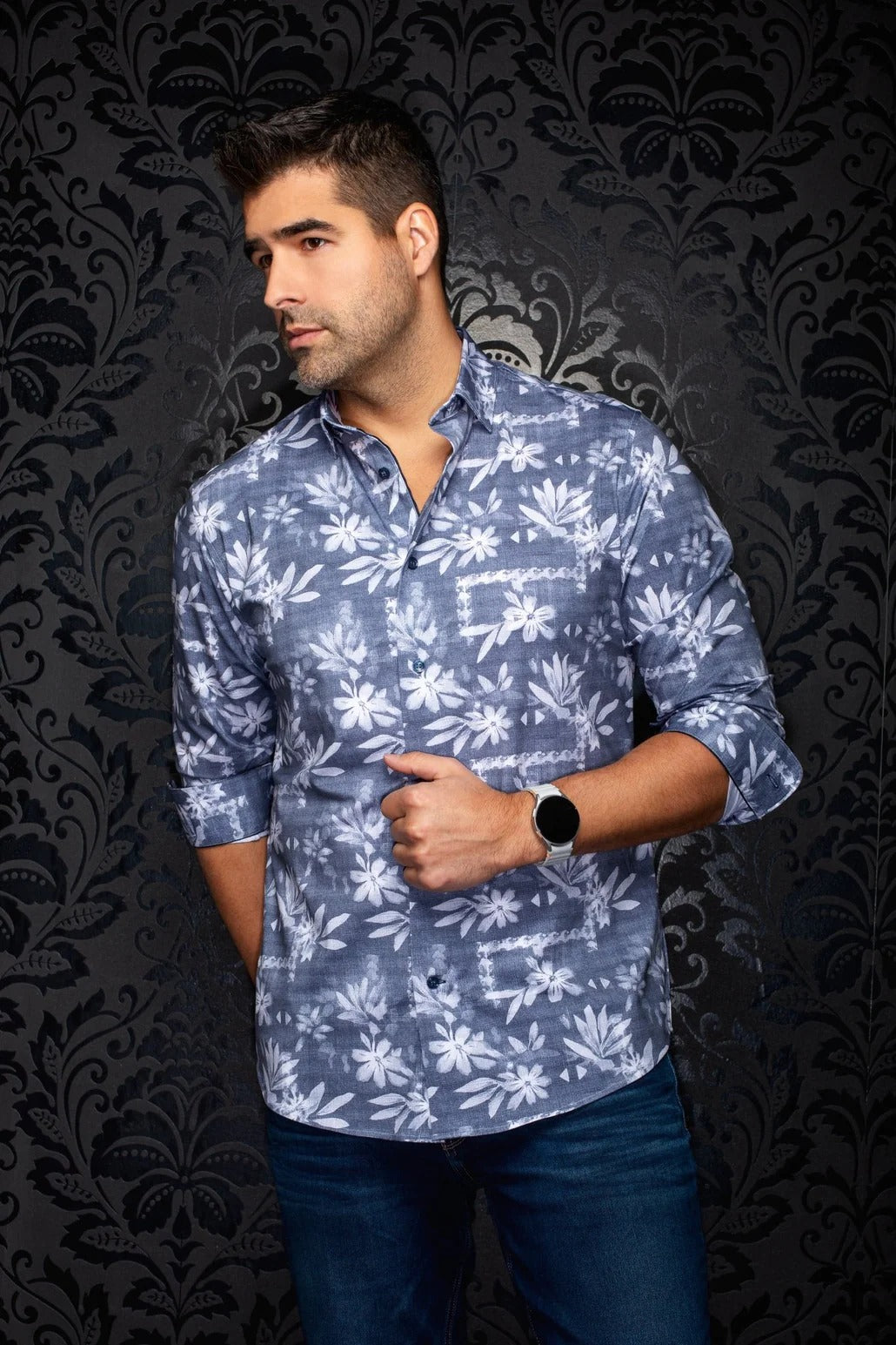 black dress shirt with blue jeans Men's Premium Stretch Shoe size:44 Party Animal First Birthday boldmetrics:mens_shirting_alpha Au Noir is the