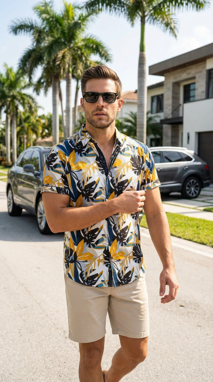Au Noir Stretch Short Sleeve Shirt | Greenwild Gold