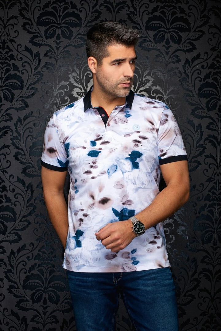 Au Noir Stretch Short-Sleeve Polo | BlossomRain Stone