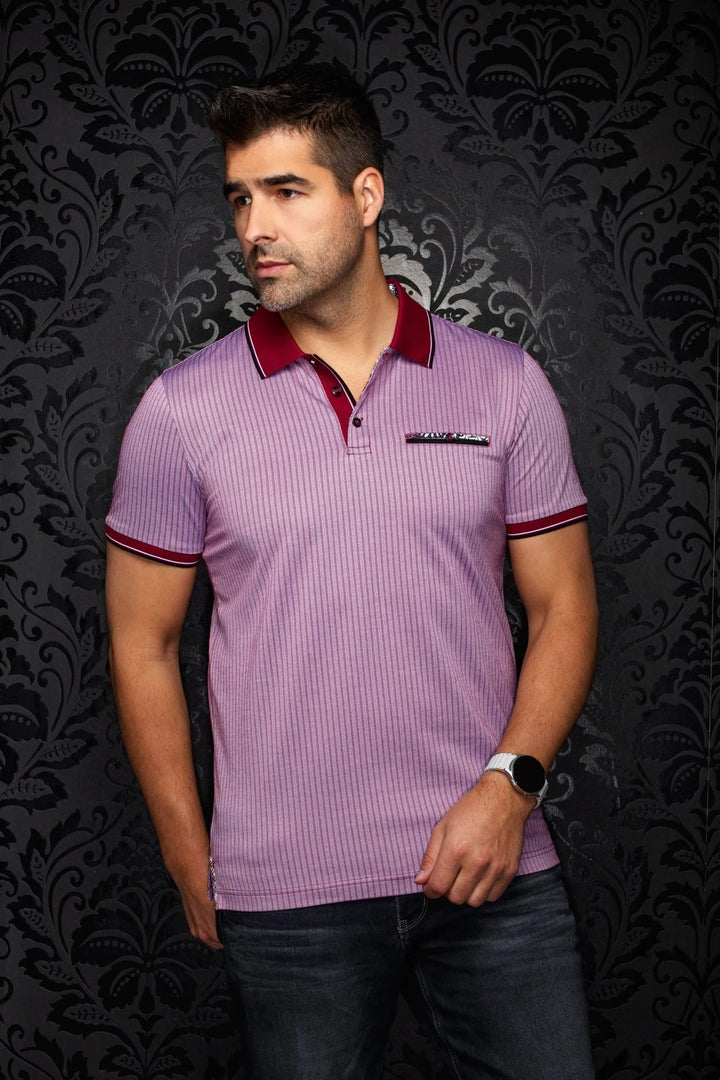 Au Noir Stretch Short-Sleeve Polo | Zagora Red