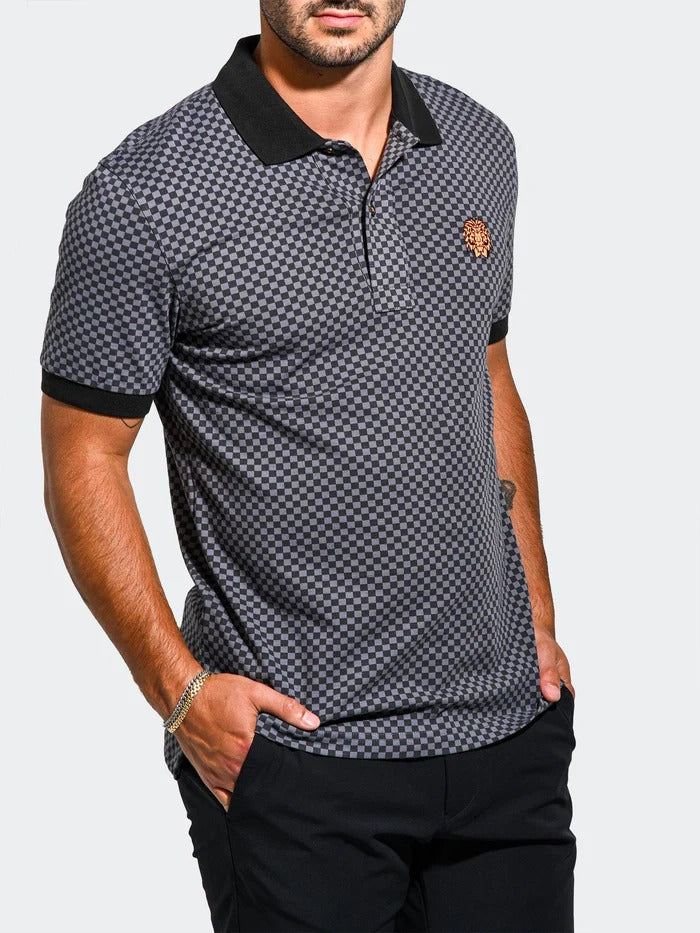 Maceoo Stretch Short-Sleeve Polos | Polo MozartSquareTip Grey