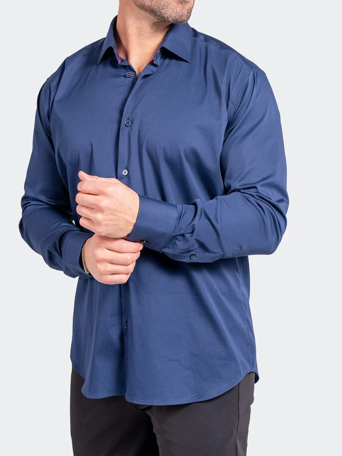 Maceoo Stretch Shirt | Blacklabel Softstretch Ascension0003 Blue