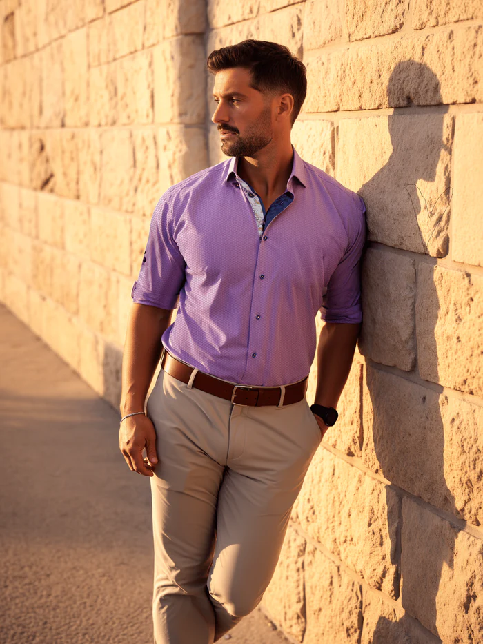 Maceoo Stretch Shirt | Eins Ascension0059 Pink