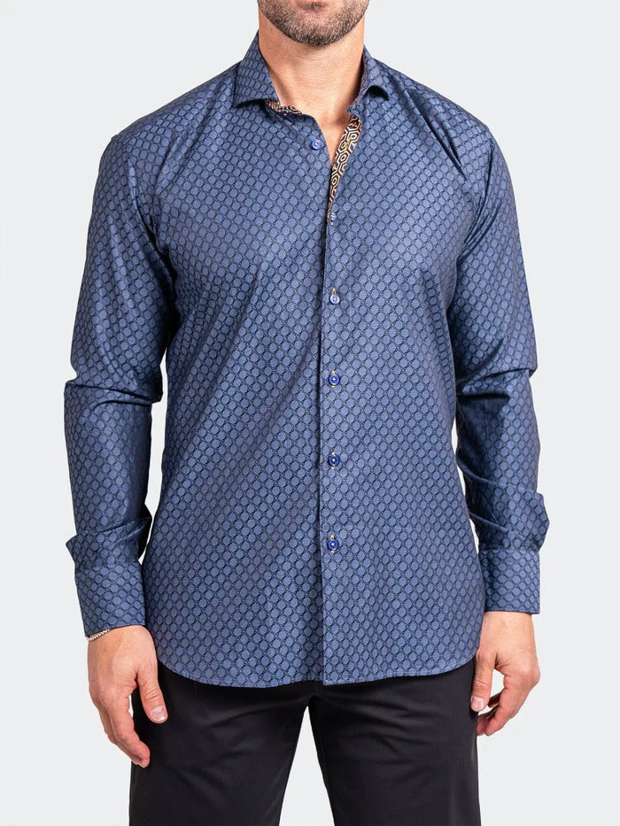 Maceoo Stretch Shirt | Eins Ascension0051 Blue