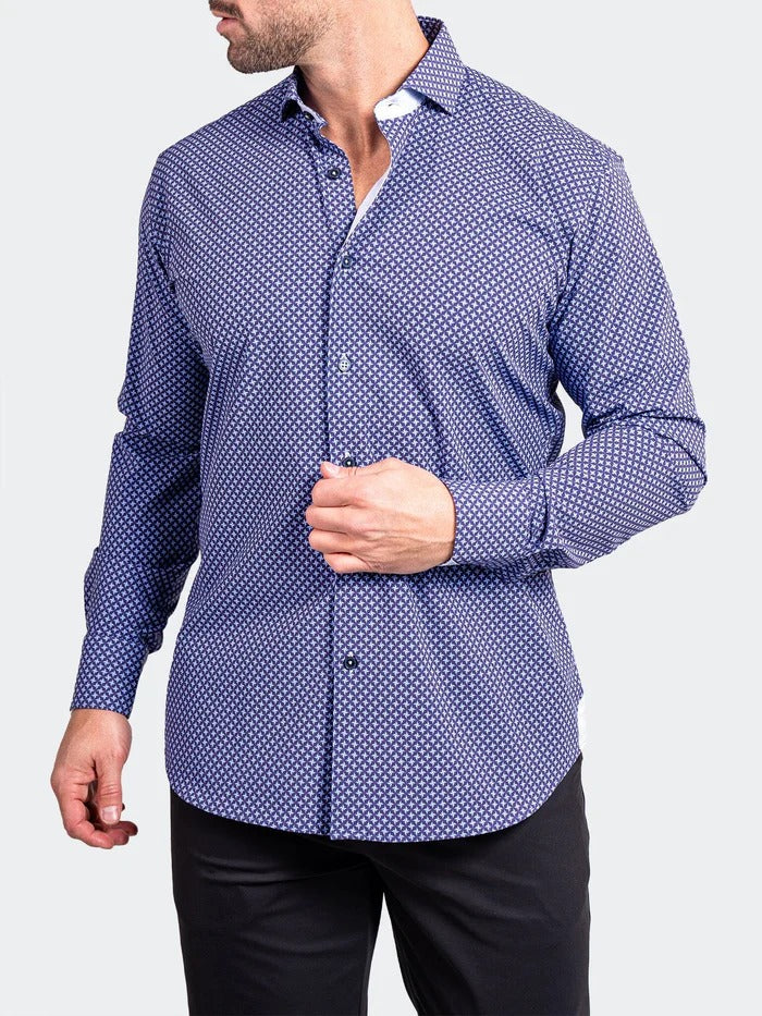 Maceoo Stretch Shirt | Eins Stretch Ascension3269 Blue