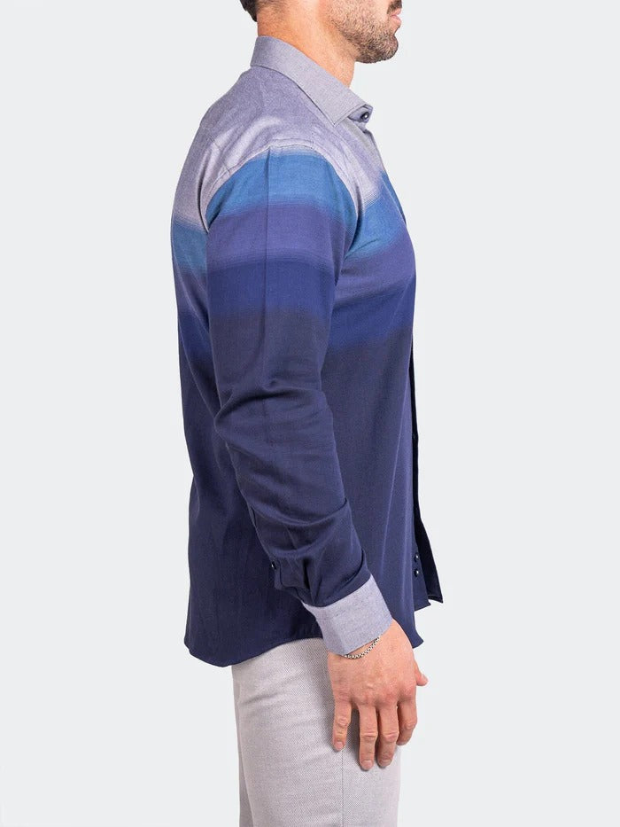 Maceoo Stretch Shirt | Fibonacci Ascension0024 Blue