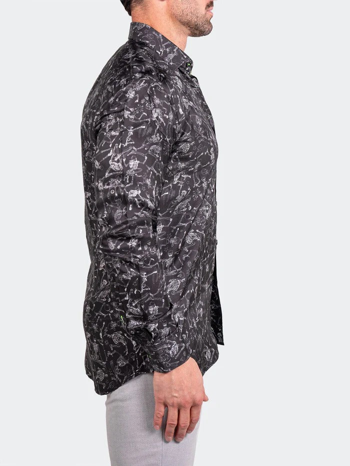 Maceoo Stretch Shirt | Fibonacci Ascension0208 Black