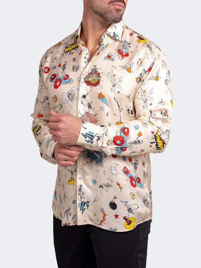 Maceoo Stretch Shirt | Fibonacci Ascension0209 White