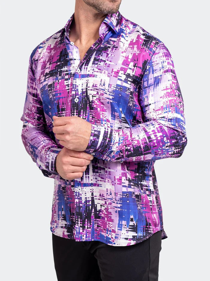 Maceoo Stretch Shirt | Fibonacci Ascension0223 Purple