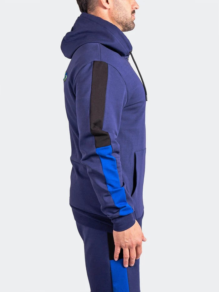Maceoo Stretch Athletic Wear | Hoodie ResistanceEmb Blue