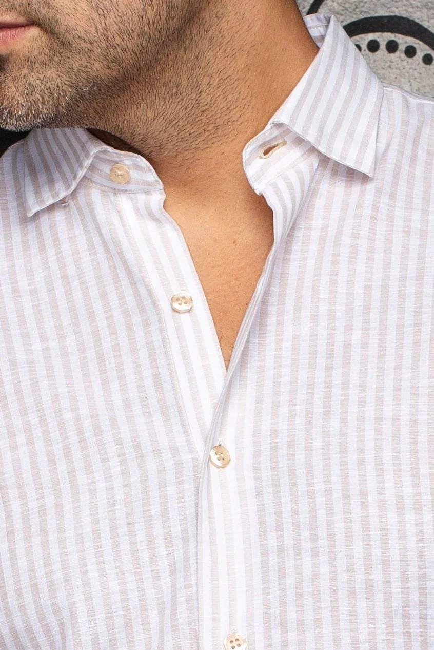 Au Noir Stretch Shirt | Mendelsohn Beige