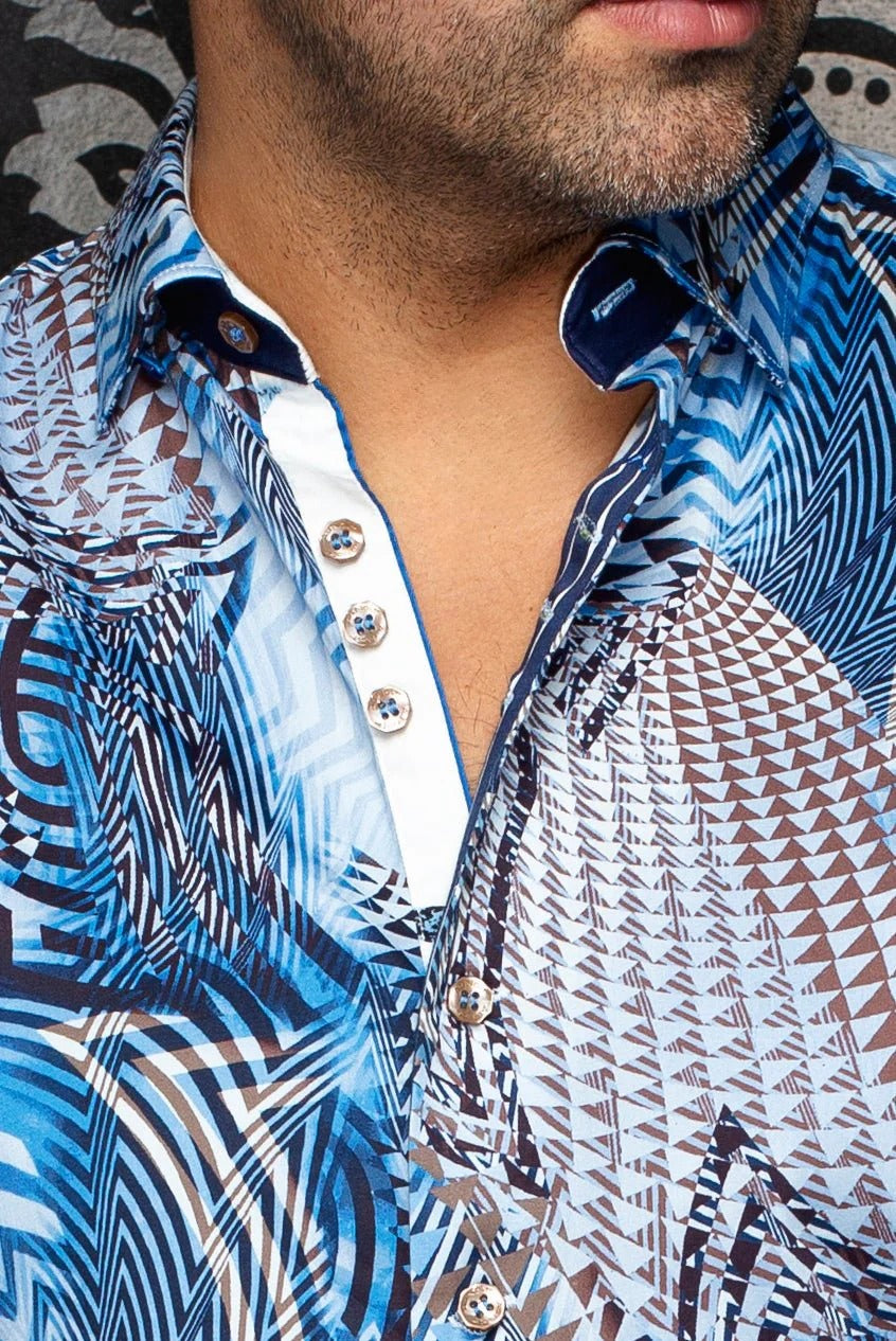 Au Noir Stretch Short Sleeve Shirt | Badesi Light Blue