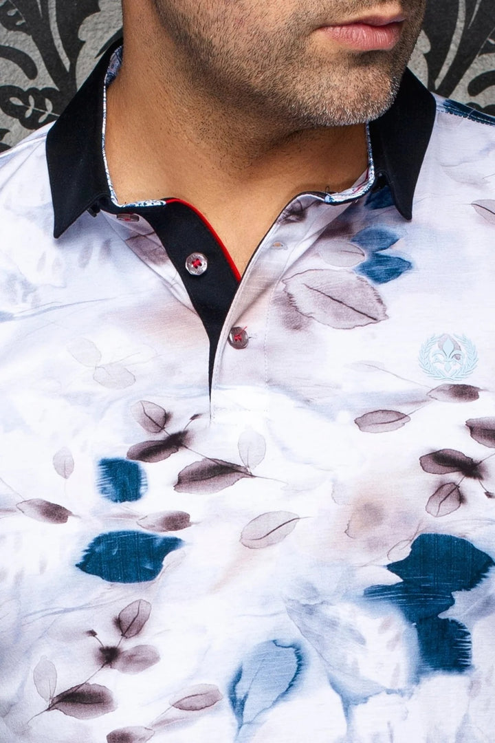 Au Noir Stretch Short-Sleeve Polo | BlossomRain Stone