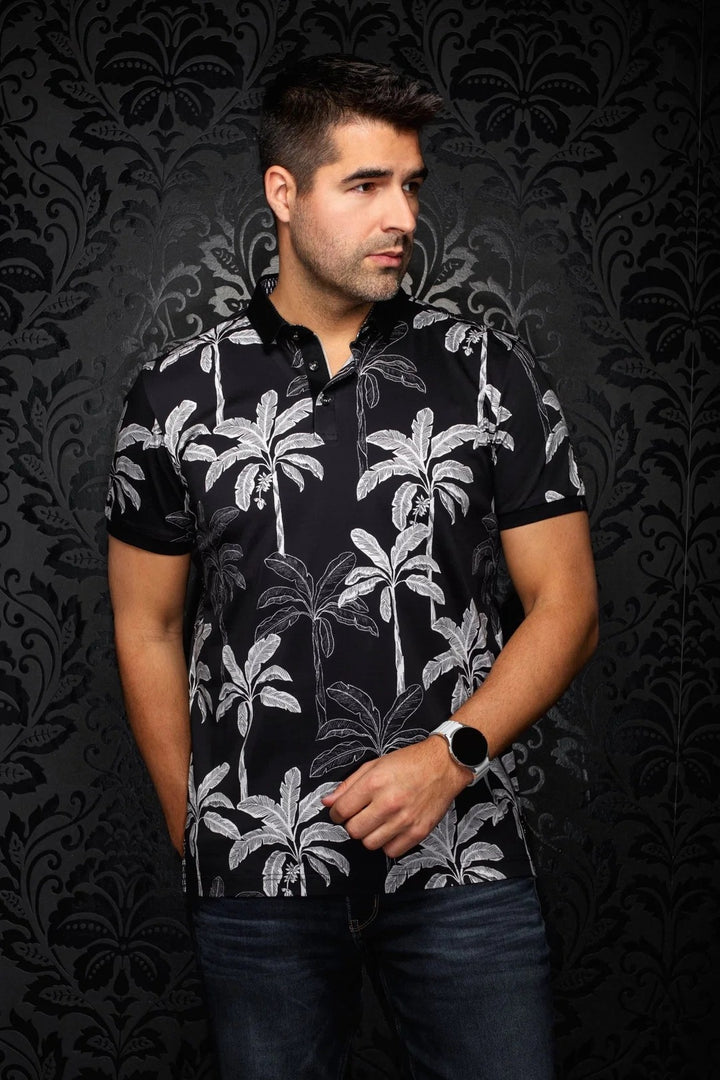 Au Noir Stretch Short-Sleeve Polo | Tidepool Black