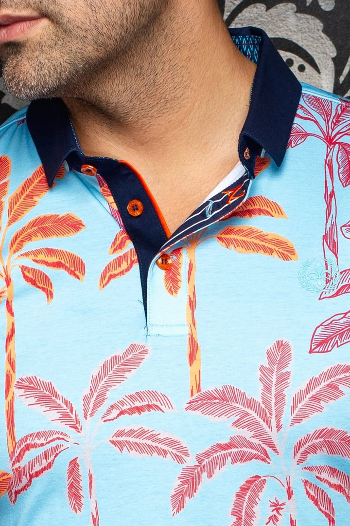 Au Noir Stretch Short-Sleeve Polo | Tidepool Orange
