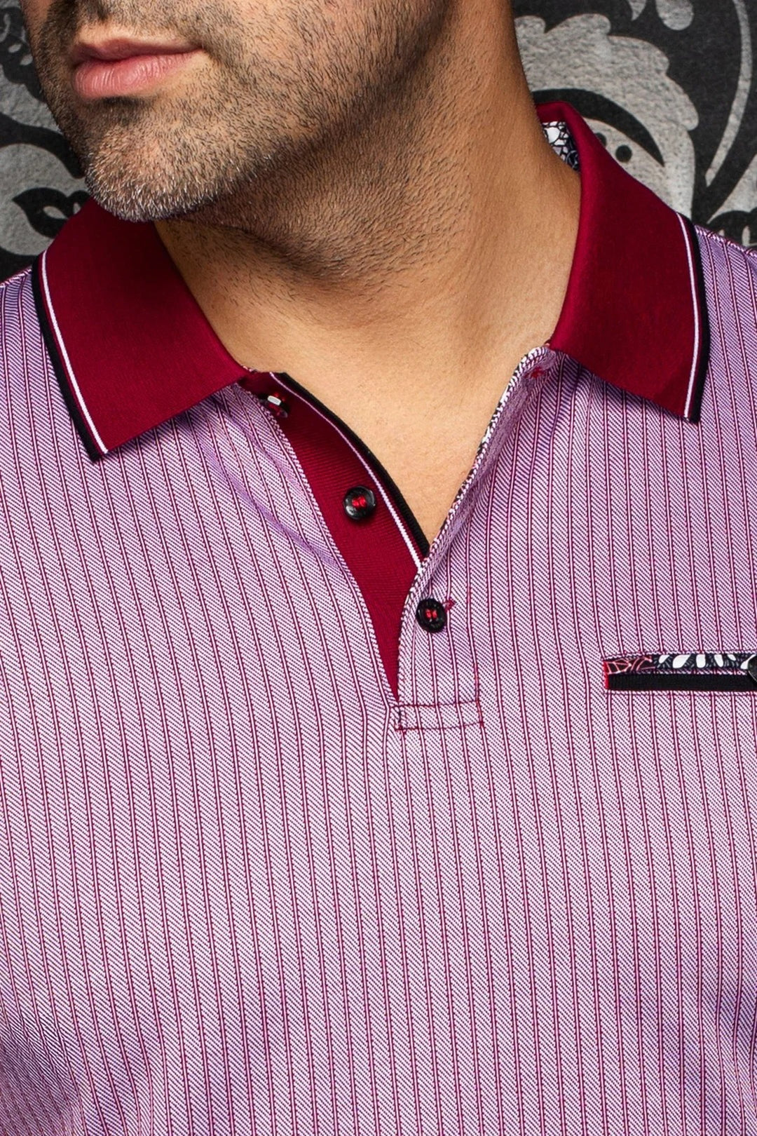 Au Noir Stretch Short-Sleeve Polo | Zagora Red