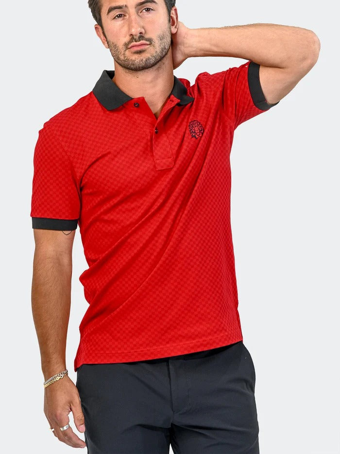 Maceoo Stretch Short-Sleeve Polos | Polo MozartSquareTip Red