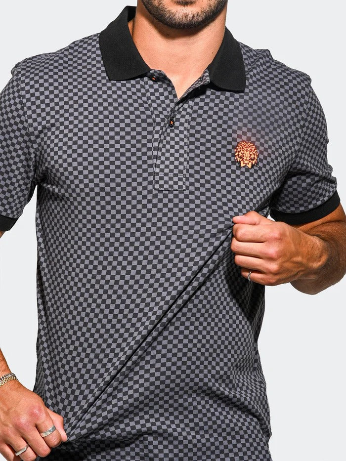 Maceoo Stretch Short-Sleeve Polos | Polo MozartSquareTip Grey