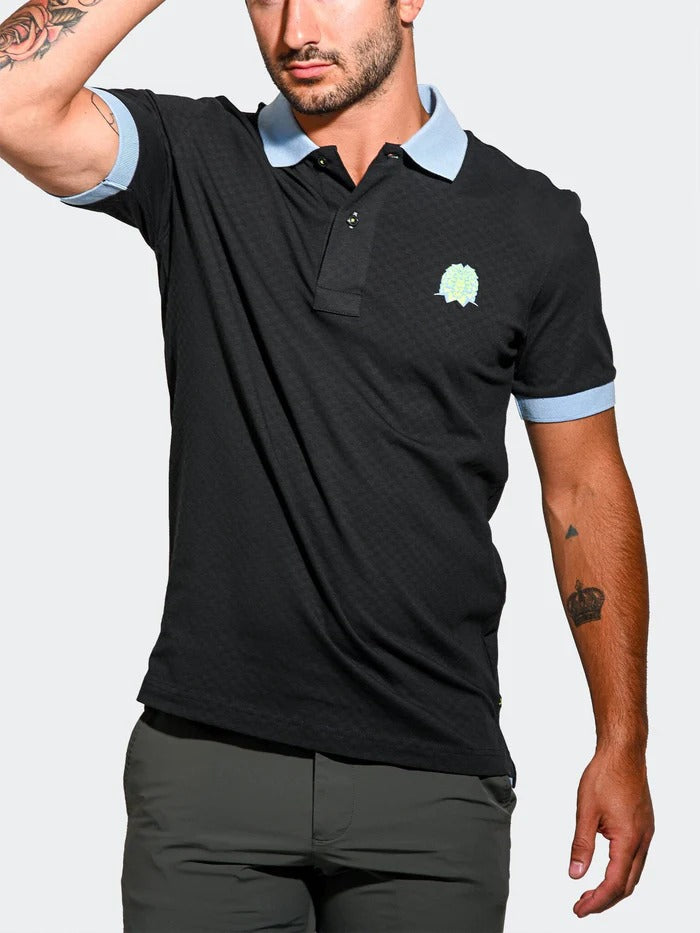 Maceoo Stretch Short-Sleeve Polos | Polo MozartSquareTip Black