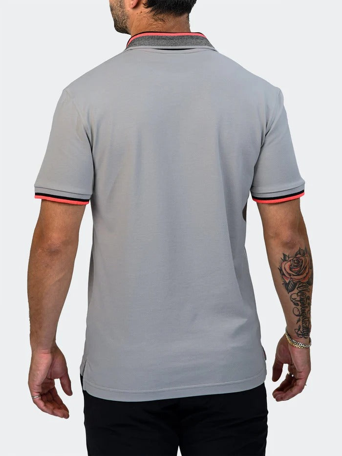 Maceoo Stretch Short-Sleeve Polos | Polo TipPatch46 Grey