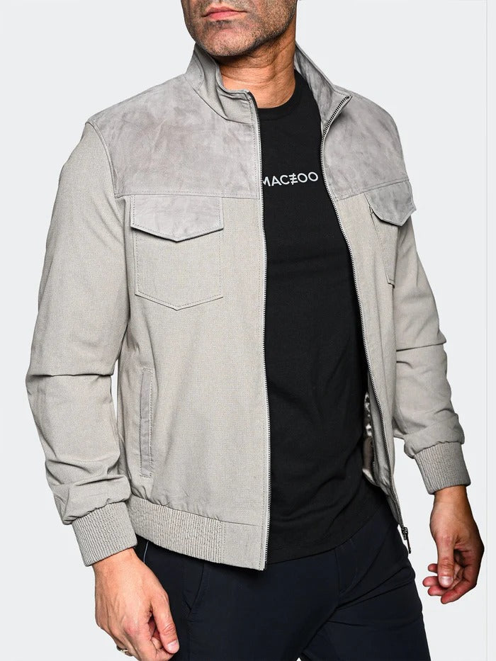 Maceoo Jacket | Bomber HalfCream Grey